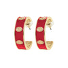 Enamel Logo Hoop Earring Red/Gold