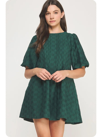 Ivory Vintage Floral Pleat Sleeve Dress