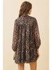 Leopard Print High Neck Mini Dress