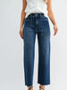 Dark High Rise Utility Wide Leg Pant