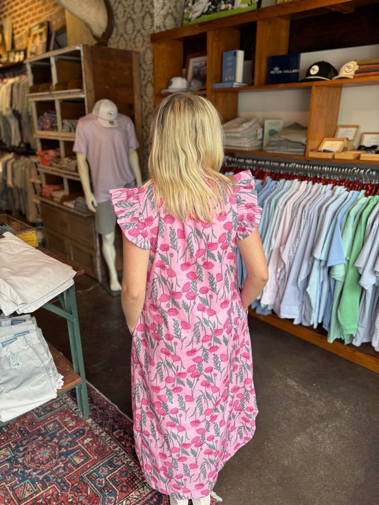 Mona Pink Midi Dress