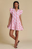 The Team Toile Flutter Sleeve Dress Georgia