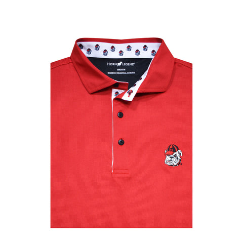 Standing Dog UGA Checker Polo White/Black/Red