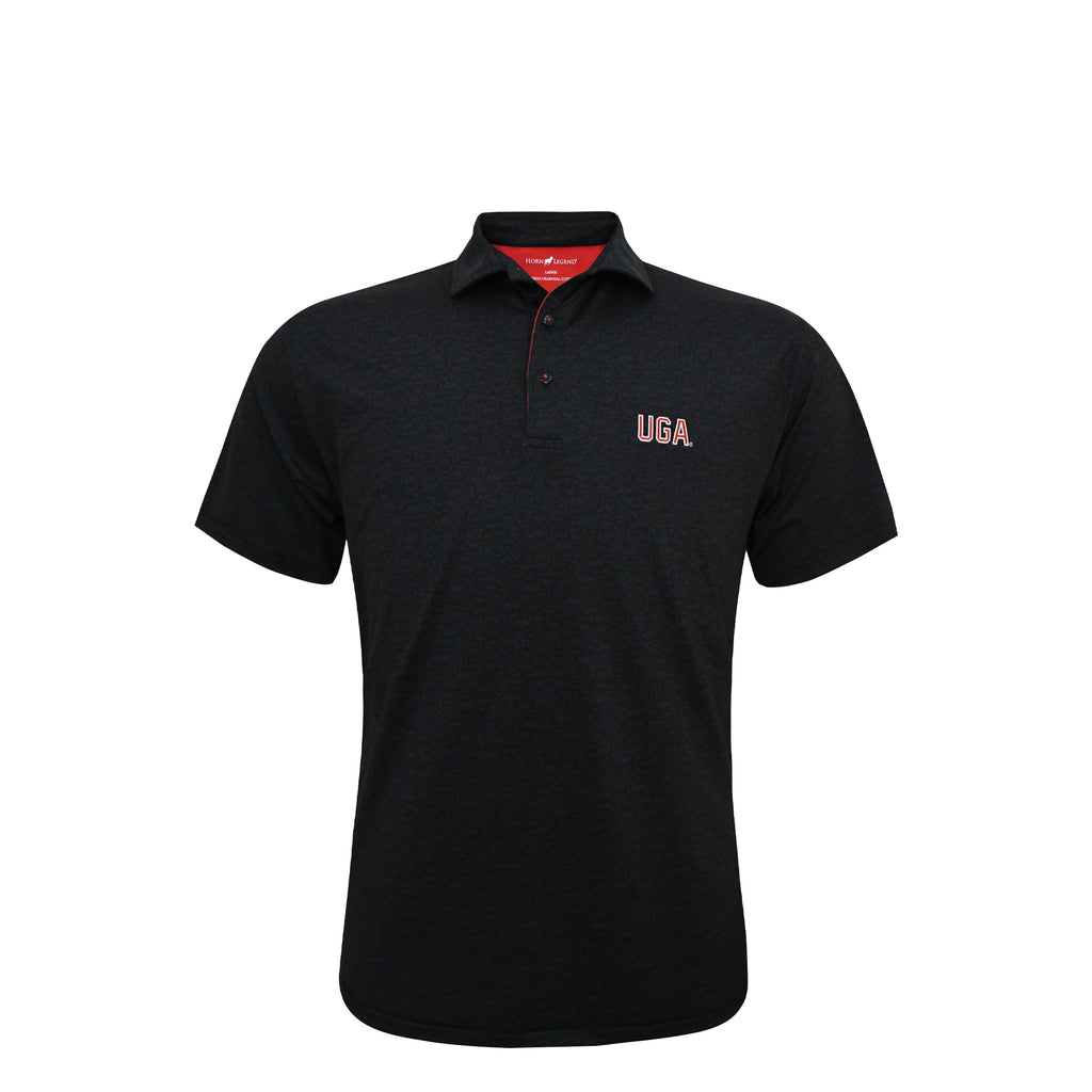 UGA Block "UGA" Playbook Performance Polo Black/Charcoal/Red