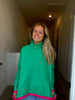 FINAL SALE - Green Turtleneck Knit Sweater