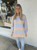 Beige & Light Blue Stripe Sweater