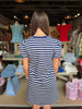 Carolina T-Shirt Navy & White Stripe Dress