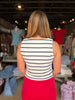 FINAL SALE - Off White Navy Square Neck Tank