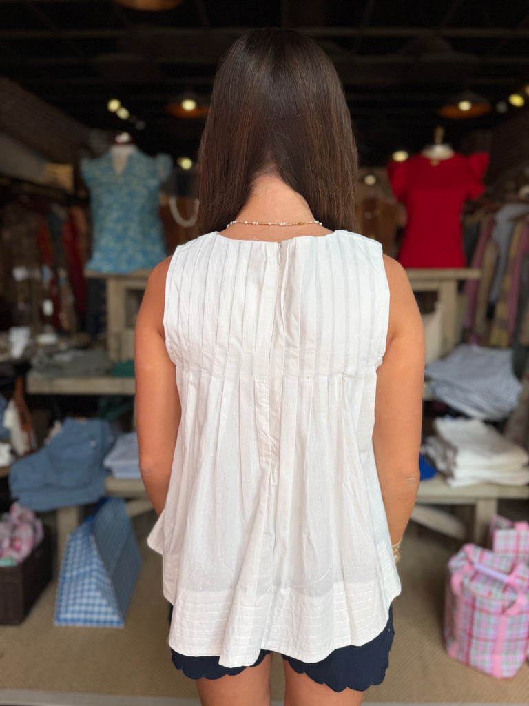 Pleated High Low Top