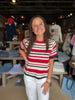 Striped Short Sleeve Crochet Knit Top Multi