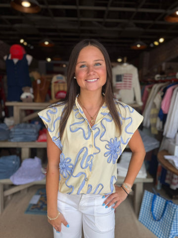 Gingham Quarter Zip Top