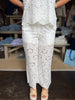 White Floral Eyelet Wide Leg Pant