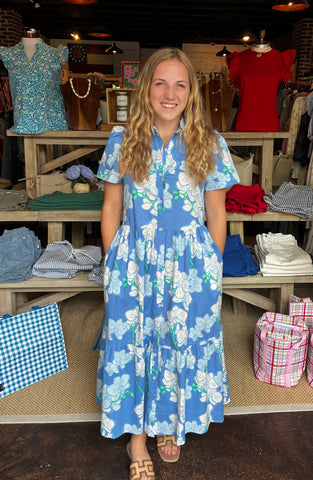 Blue Denim Scoop Sleeveless Dress