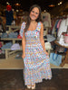 Kessa Geo Mitzy Smocked Midi Dress