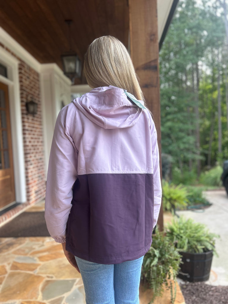 Women's Mountain Classic Anorak Color Block Lavender Ice/Eggplant