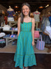 Green & Blue Stripe Maxi Dress