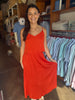 Fiore Crinkle Satin Tank Cabana Red