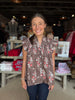 Brown Floral Smocking Top