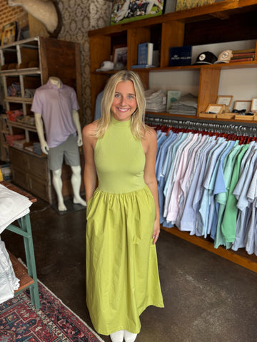 White Toucan Fruit V-Neck Maxi Dress