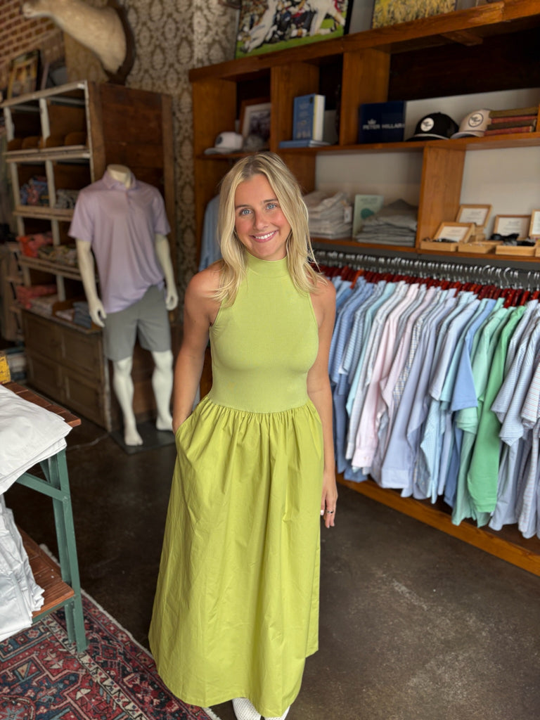 Citrine Solid Mock Maxi Dress