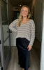 FINAL SALE - Heather Cashew Stripe Tucker Sweater