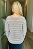 FINAL SALE - Heather Cashew Stripe Tucker Sweater