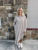Long Sleeve Stripe Midi Shirt Dress