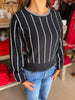 Black/Glitter Stripes Knitted Sweater