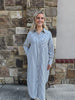 Long Sleeve Stripe Midi Shirt Dress