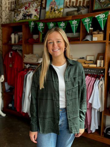 River Plaid Button Up Thunder Cloud