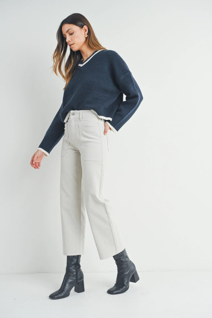 Sea Salt High Rise Utility Wide Leg Pant