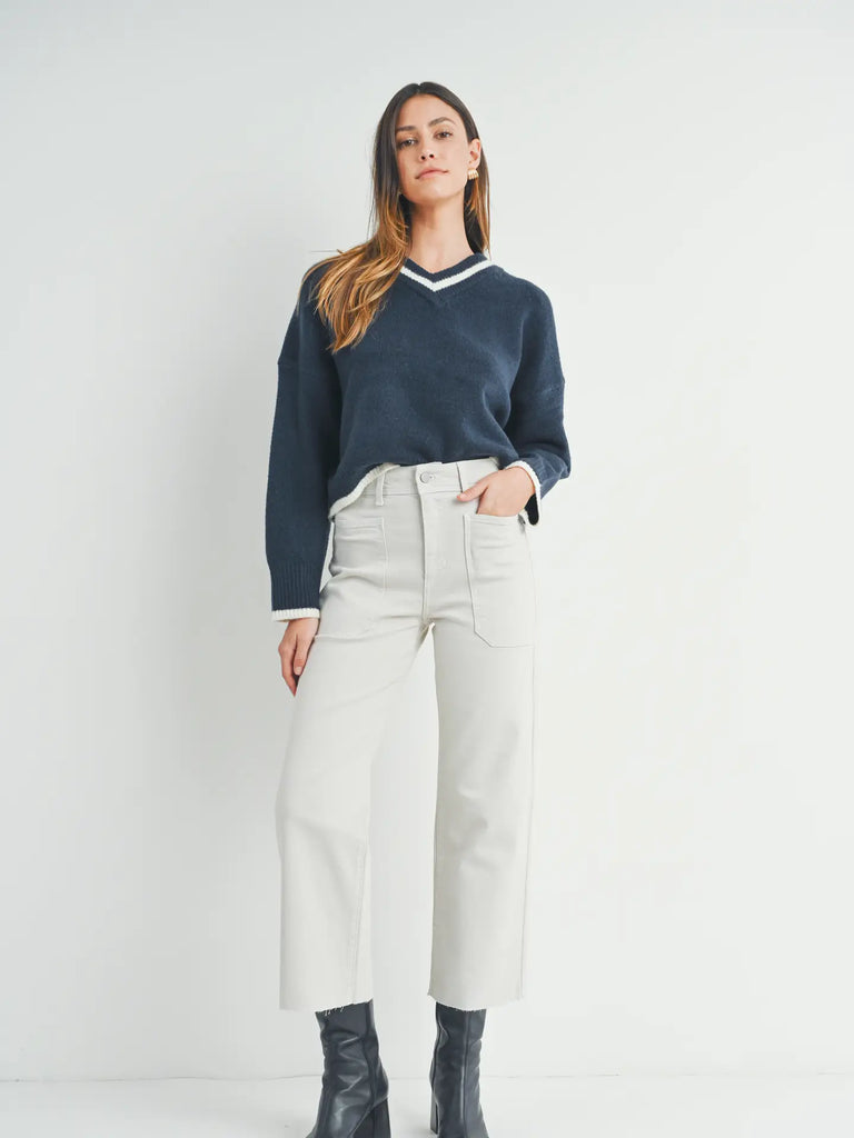 Sea Salt High Rise Utility Wide Leg Pant