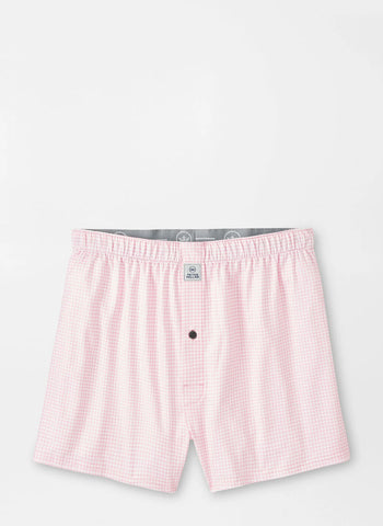 Peach Pattern Performance Polo Clearwater & White