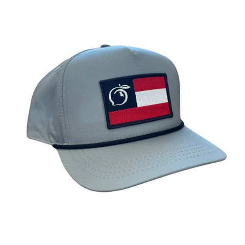 Peach State Pride - Flag 5 Panel Performance Hat - Gray