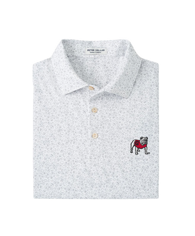 Standing Dog UGA Football Print Polo White/Grey