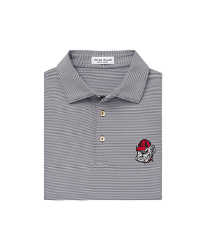 Standing Dog UGA Checker Polo White/Black/Red