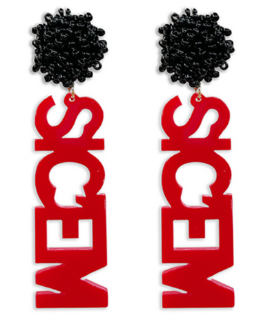 Georgia State Beaded Earrings