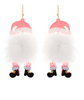 Pink Christmas Santa Pompom Earrings