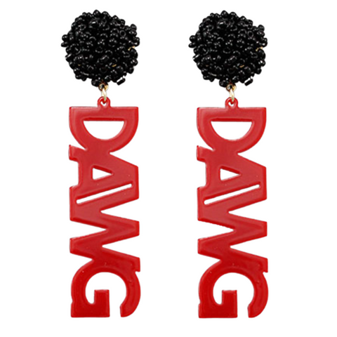 Georgia State Beaded Earrings