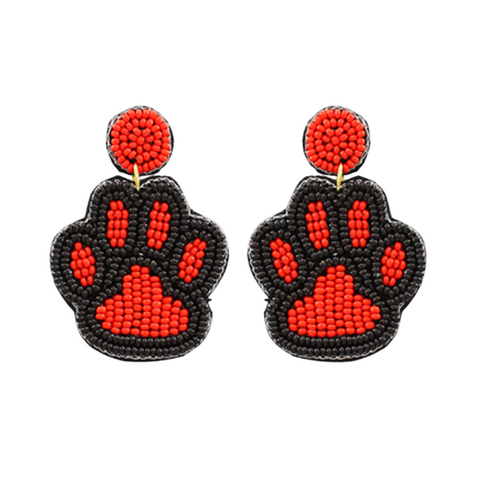 Georgia State Beaded Earrings