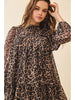 Leopard Print High Neck Mini Dress