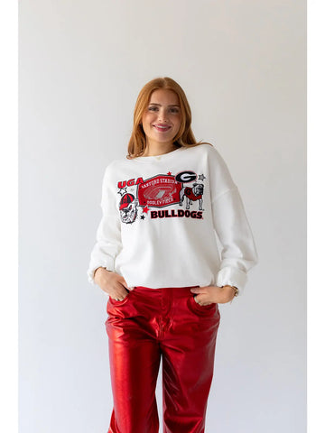 Blue Button Detailed Sleeve Knit Sweater