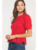 Flared Puff Sleeve Knit Top