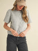 Short Puff Sleeve Sweater Top