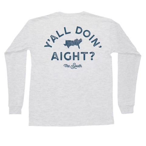 Boys of Fall Long Sleeve Pocket Tee Light Gray